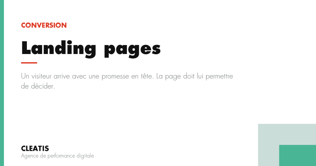 Un visiteur arrive avec une promesse en tête. La page doit lui permettre de décider.