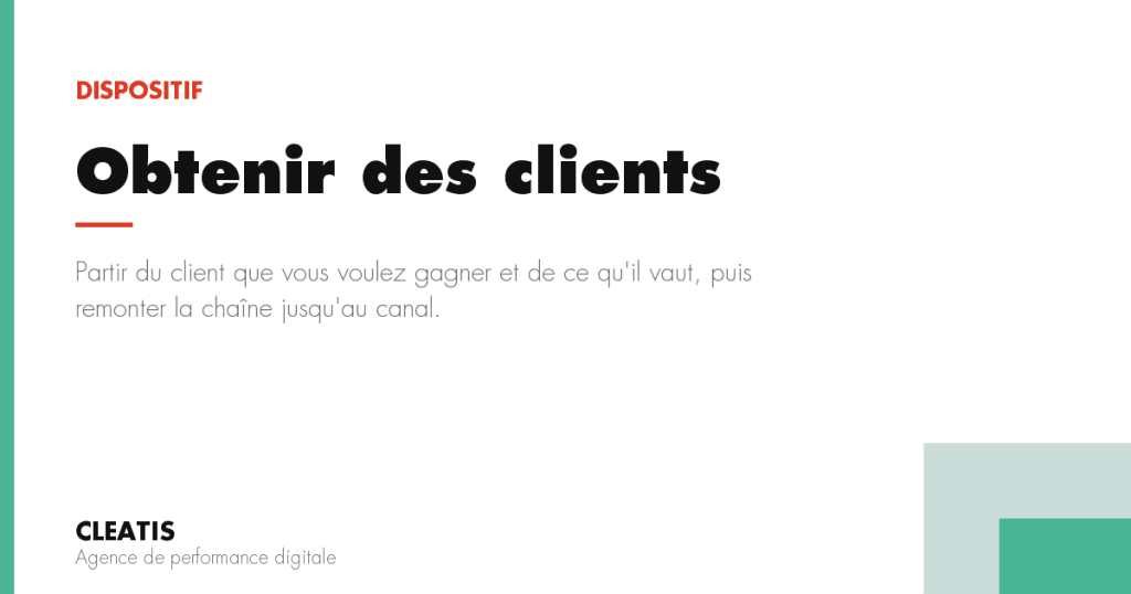 Partir du client que vous voulez gagner et de ce qu'il vaut, puis remonter la chaîne jusqu'au canal.