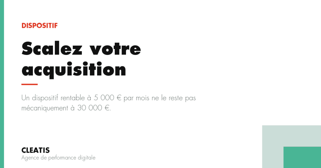Un dispositif rentable à 5 000 € par mois ne le reste pas mécaniquement à 30 000 €.