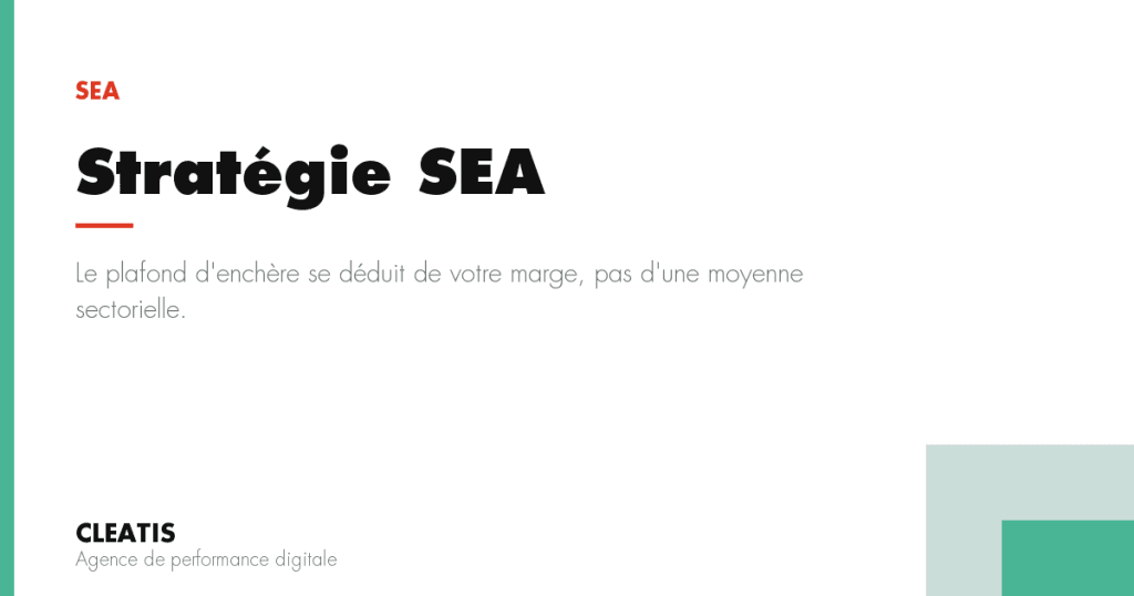 Le plafond d'enchère se déduit de votre marge, pas d'une moyenne sectorielle.